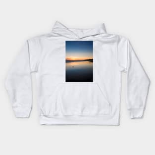 December daybreak over Tynemouth Long Sands Kids Hoodie